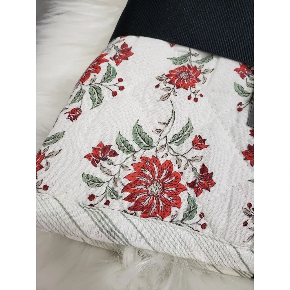 NEW‎ LOT 2 Ralph Lauren Pillow Sham King Quilted Maren Cotton Red White Floral